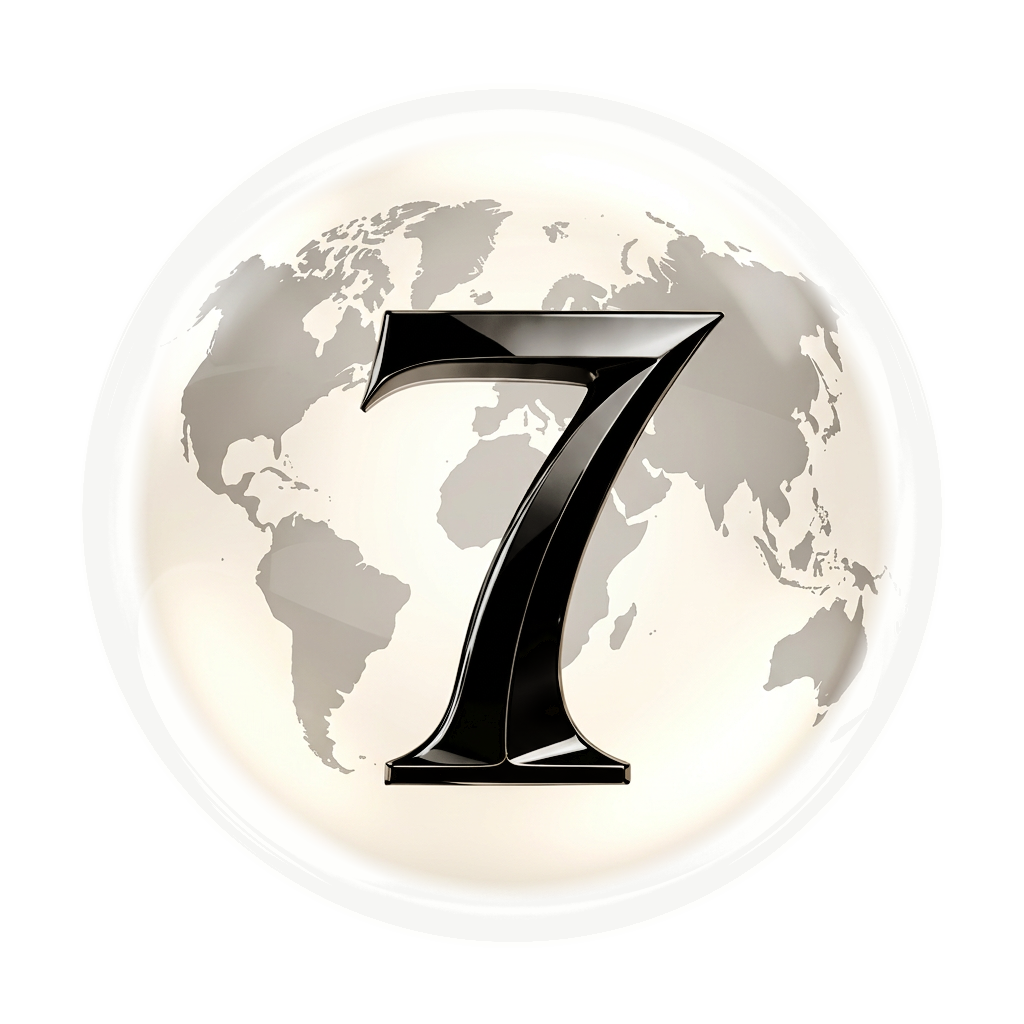The Human Constitution glass globe with the numeral 7